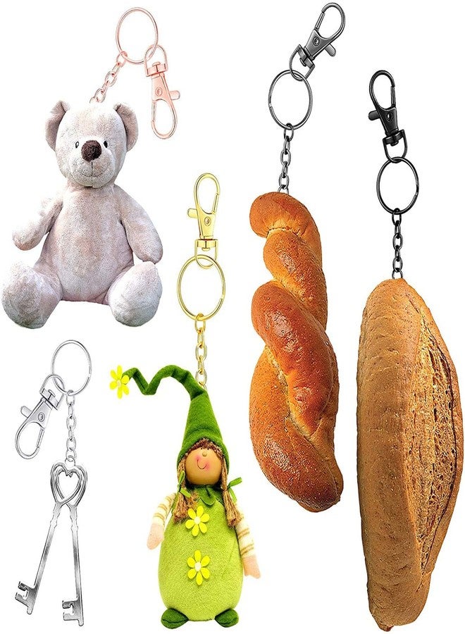 DIY Crafts (25 Pcs, 25mm AntiqueSilver) Swivel Snap Hooks with Keychain Rings Set Includes Swivel Snap Clasps in Choice Colors & Keychain Rings with Open Jump Rings in Colors and Screw Eye Pins - Image 3